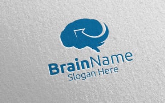 Arrow Brain with Think Idea Concept 36 Logo Template
