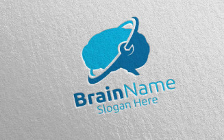 Fix Brain with Think Idea Concept 35 Logo Template