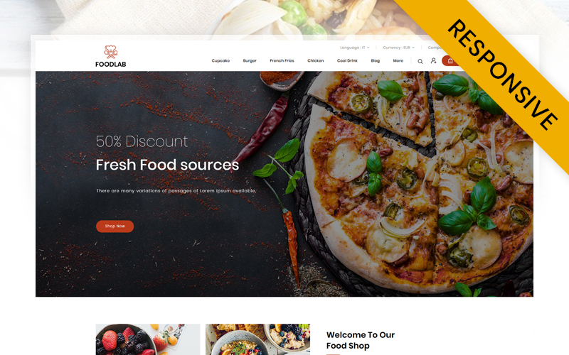 "FoodLab - Restaurant Store" 响应式PrestaShop模板 #113866
