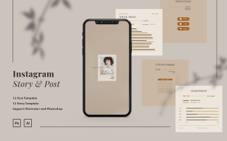 Instagram Chart and Graph Infographic Template for Social Media