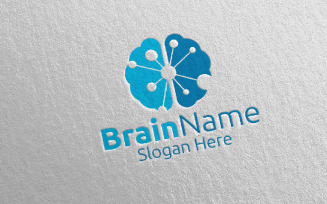 Power Brain with Think Idea Concept 42 Logo Template