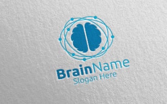 Brain Technology with Think Idea Concept 51 Logo Template