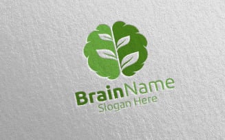 Eco Brain with Think Idea Concept 46 Logo Template
