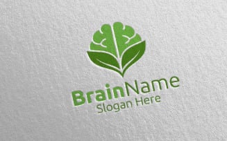 Eco Brain with Think Idea Concept 48 Logo Template