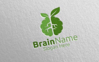 Eco Brain with Think Idea Concept 49 Logo Template