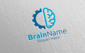 Fix Brain with Think Idea Concept 50 Logo Template