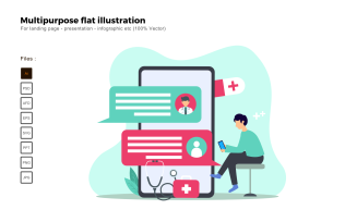 Multipurpose Flat Illustration Medical Apps - Vector Image