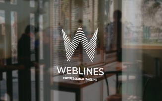 Web Lines Letter W Logo Template