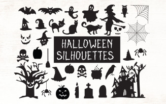 Halloween Silhouettes - Halloween Cliparts - Illustration