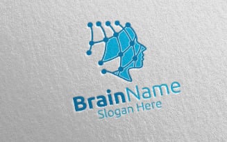 Human Brain with Think Idea Concept 59 Logo Template