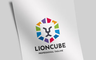 Lion Cube Logo Template