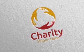 Charity Hand Love 10 Logo Template