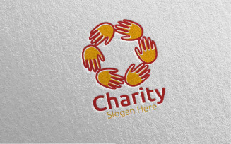 Charity Hand Love 12 Logo Template