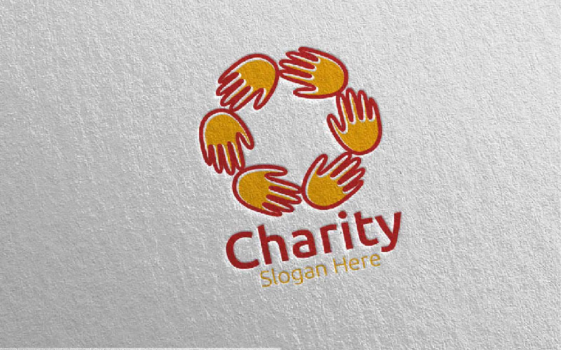 Charity Hand Love 12 Logo Template