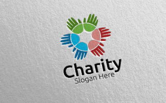 Charity Hand Love 13 Logo Template
