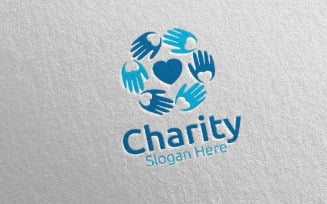 Charity Hand Love 14 Logo Template