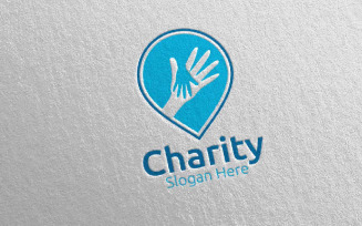 Pin Charity Hand Love 16 Logo Template