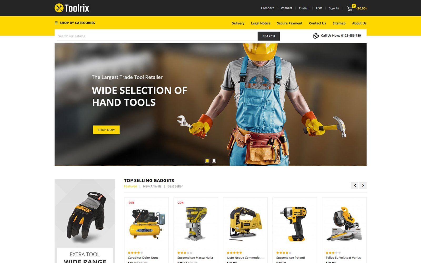 Responsive Toolrix - Tools Store Prestashop #114151