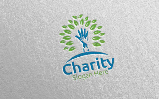 Tree Charity Hand Love 17 Logo Template