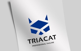 Triangle Cat Logo Template