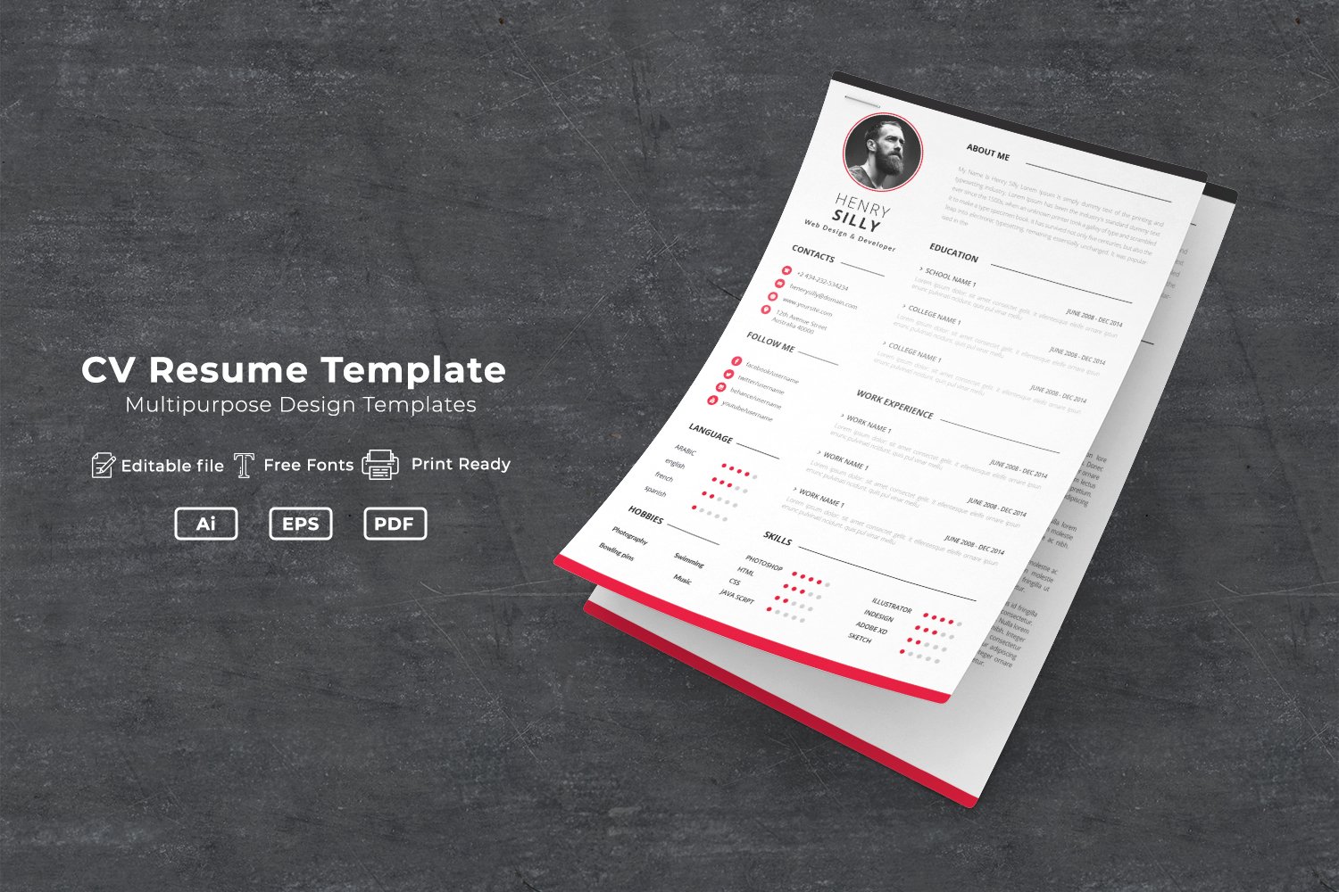 Template #114483 Jop Resume Webdesign Template - Logo template Preview