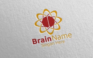 Brain Technology with Think Idea Concept 63 Logo Template