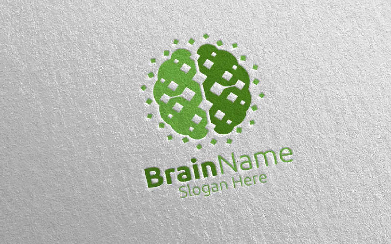Diamond Brain with Think Idea Concept 66 Logo Template