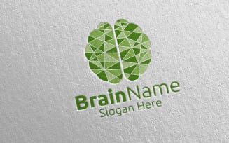 Diamond Brain with Think Idea Concept 67 Logo Template