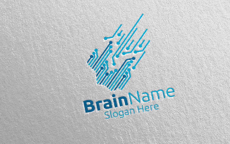Human Brain with Think Idea Concept 62 Logo Template