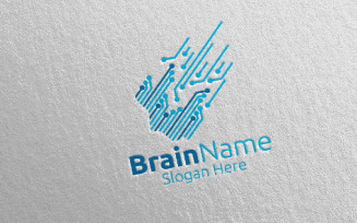 Human Brain with Think Idea Concept 62 Logo Template