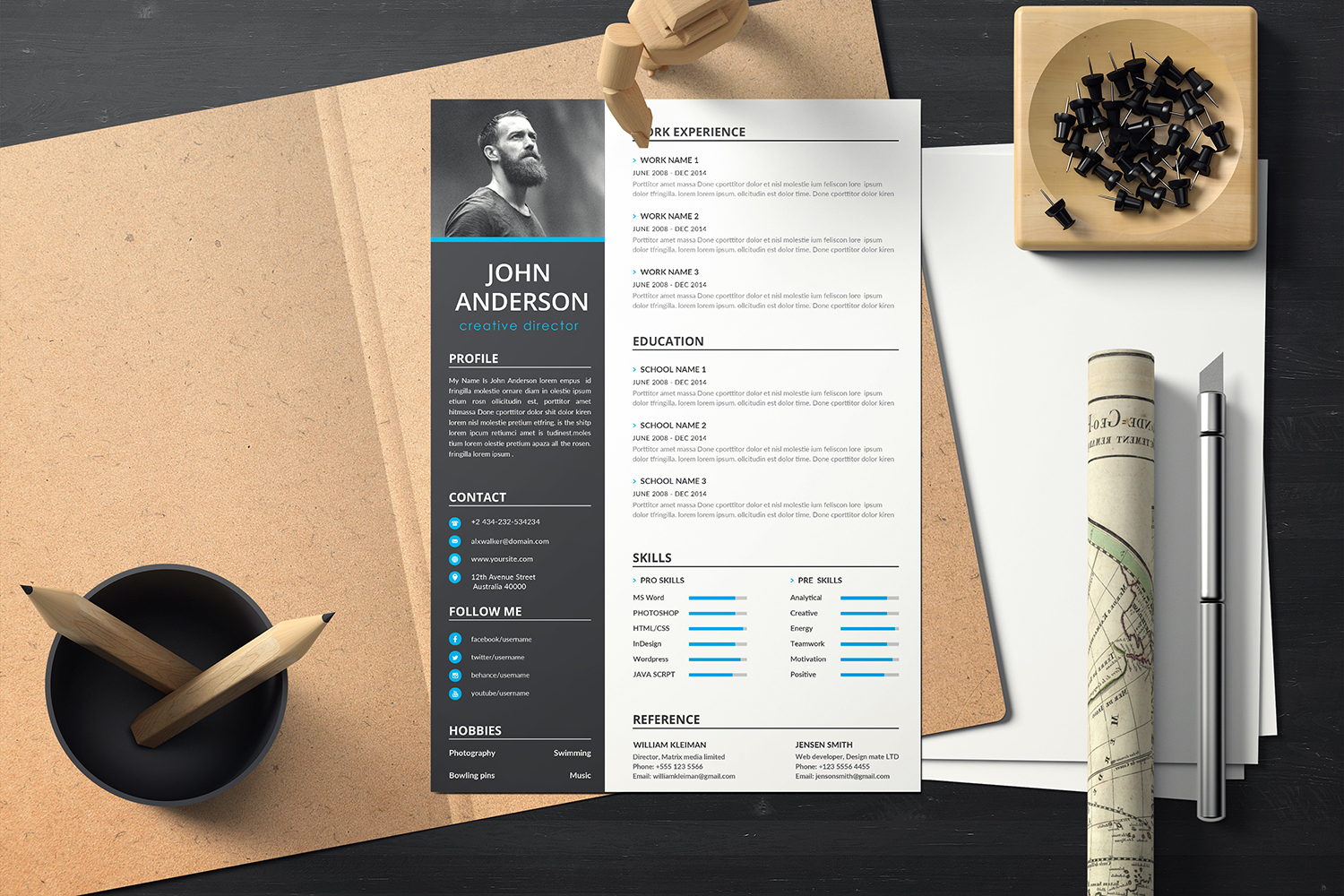 Lebenslauf-Vorlage namens "John Anderson - Creative Director CV" #114482
