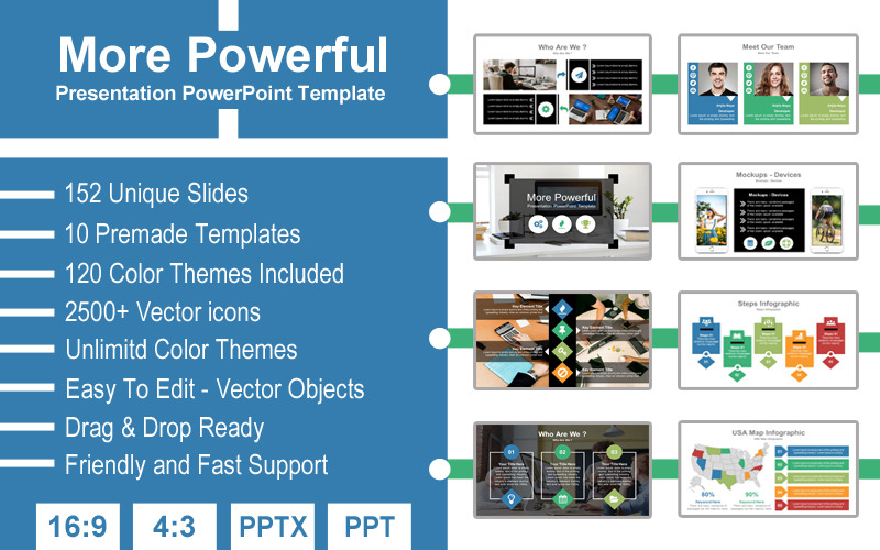 More Powerful Presentation PowerPoint template PowerPoint Template