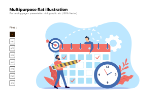 Multipurpose Flat Illustration Schedule - Vector Image