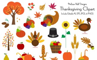 Thanksgiving Vector Clipart - Illustration