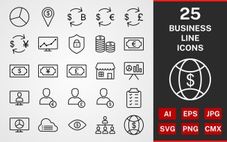 25 Business LINE PACK Icon Set