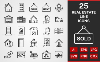 25 Real Estate PACK Icon Set