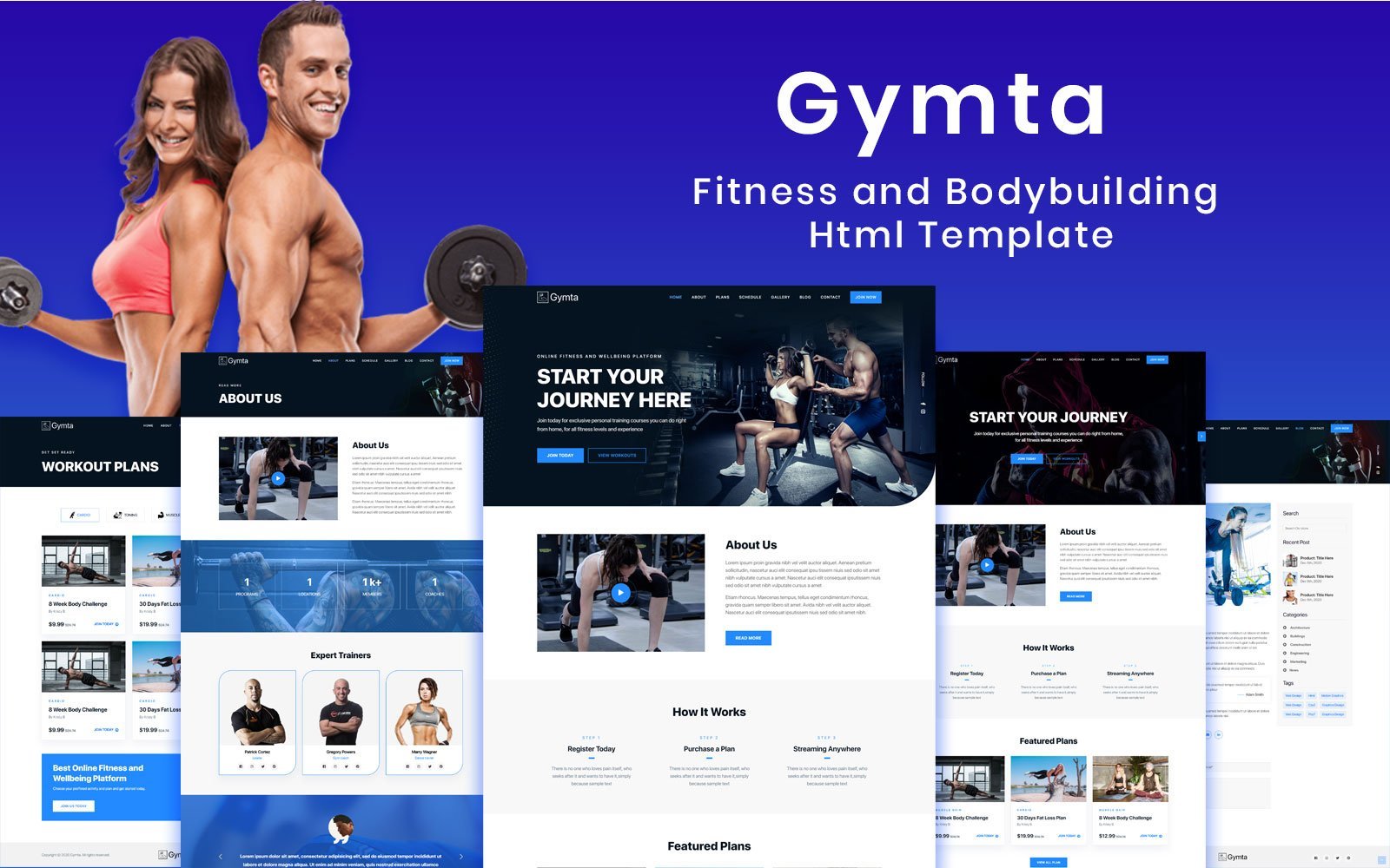 Responsive Gymta - Fitness & Bodybuilding Html Web Sitesi #114544