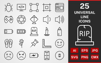 25 Universal LINE PACK Icon Set