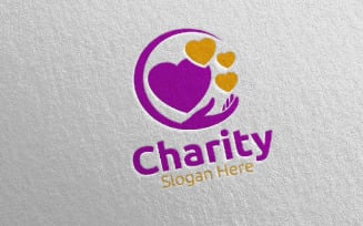 Charity Hand Love Design 3 Logo Template
