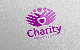 Charity Hand Love Design 5 Logo Template