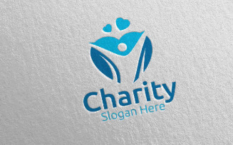 Charity Hand Love Design 6 Logo Template