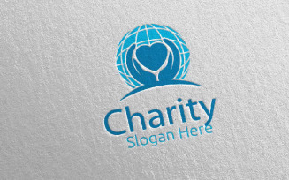 Charity Hand Love Design 7 Logo Template
