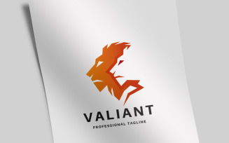 Lion and Lion Valiant Logo Template