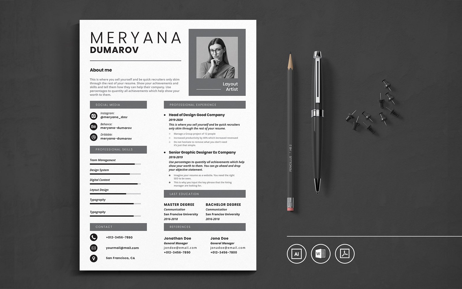 Kit Graphique #114717 Resume Cv Divers Modles Web - Logo template Preview