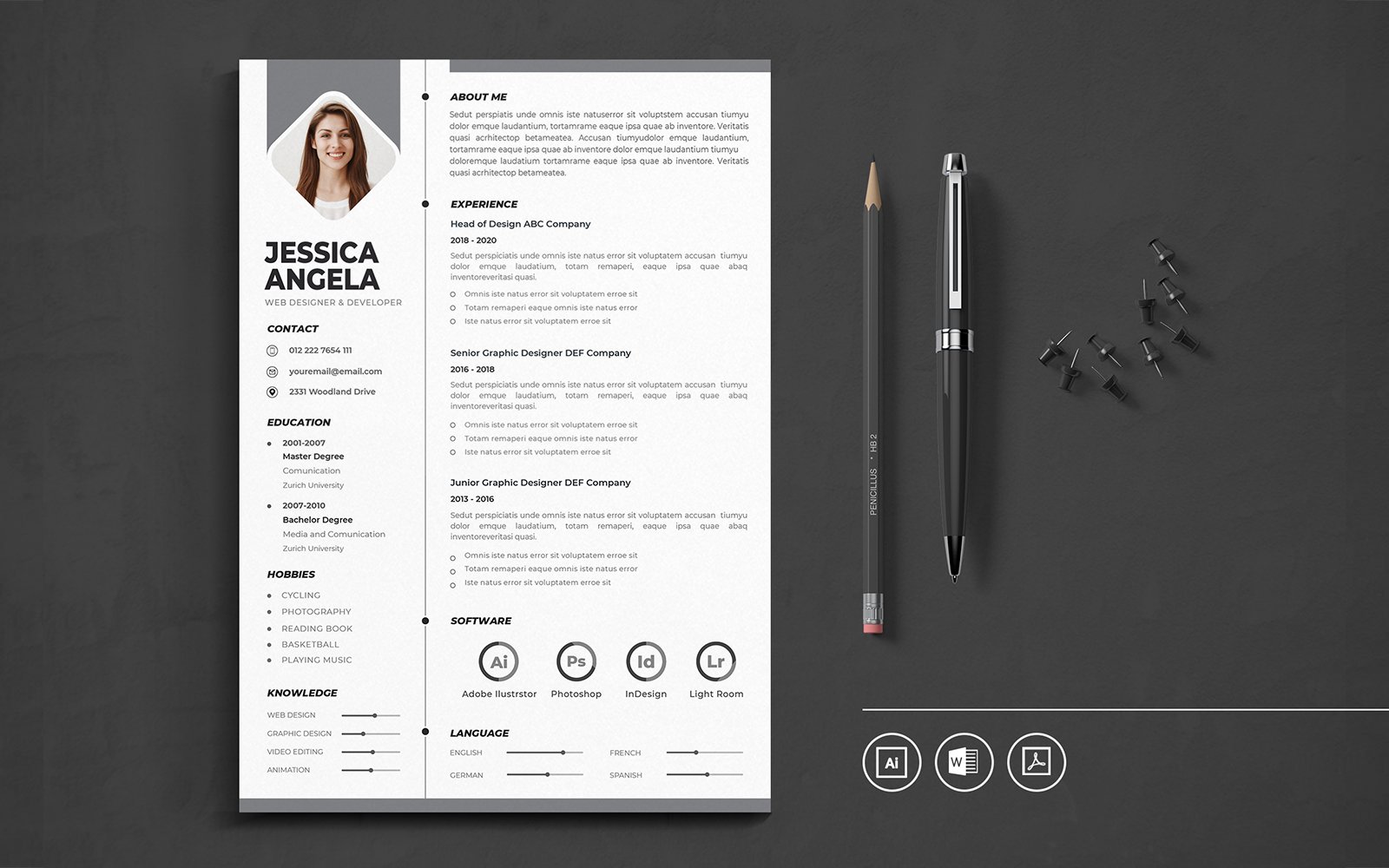 Kit Graphique #114723 Resume Cv Divers Modles Web - Logo template Preview