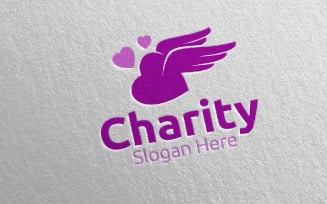 Angel Charity Hand Love 54 Logo Template