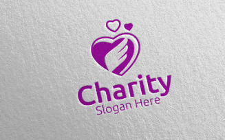 Angel Charity Hand Love 60 Logo Template