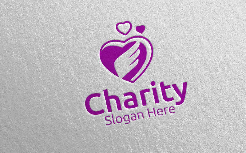 Angel Charity Hand Love 60 Logo Template