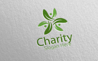 Charity Hand Love 18 Logo Template