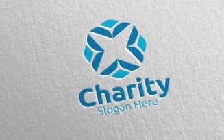 Charity Hand Love 25 Logo Template
